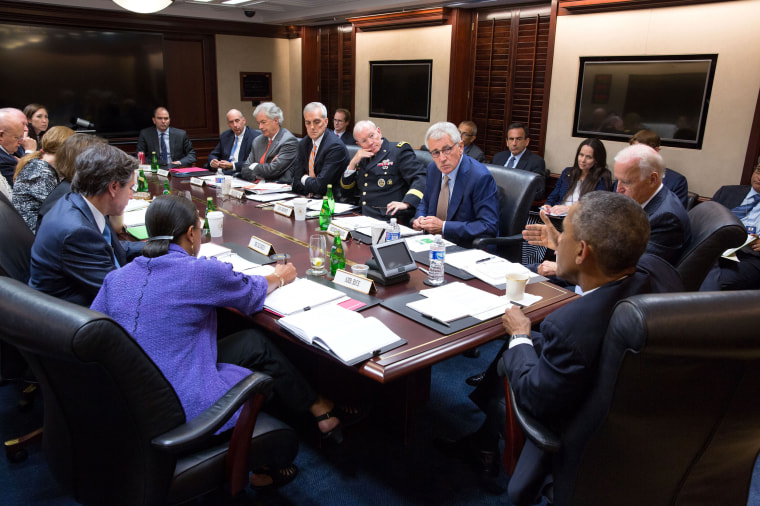 Image: President Barack Obama and Vice President Joe Biden meet with members of the National Security Council in the Situation Room