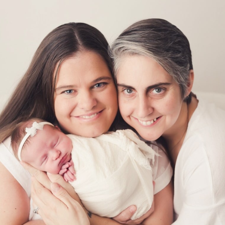 Kimberly and Patricia O'Neill welcomed baby London after four years, seven attempts, three miscarriages and 1,616 shots.