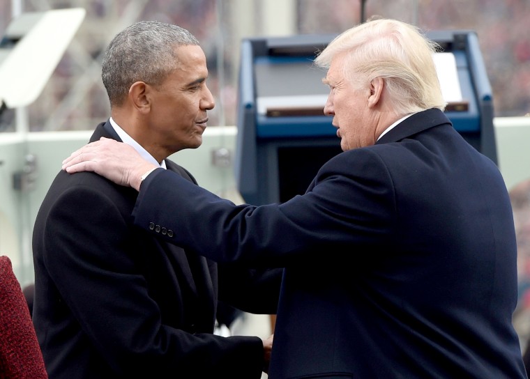 Image: Former President Barack Obama shaking hands with President-elect Donald Trump