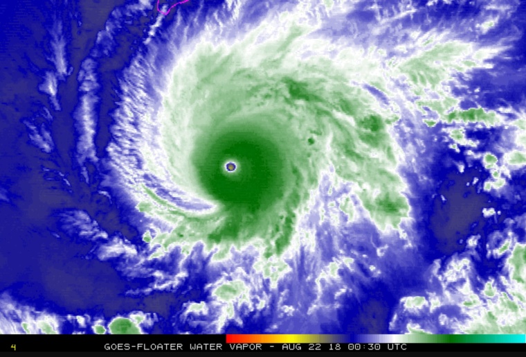 Image: NASA satellite image shows Hurricane Lane southeast of the Hawaiian Islands on Tuesday