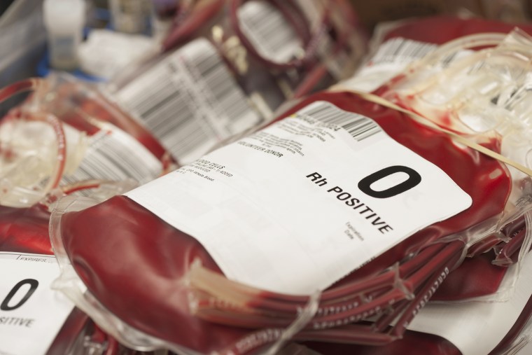 Image: Pouches of donated blood