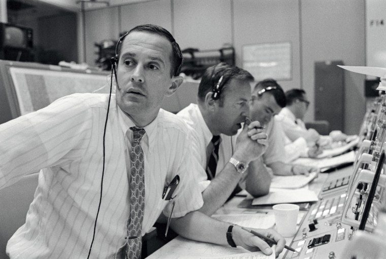 Image: Spacecraft communicators  keep in contact with the Apollo 11 astronauts during their lunar landing mission