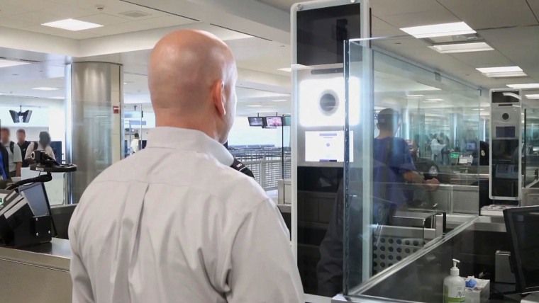 Facial recognition technology at Washington Dulles Airport. 