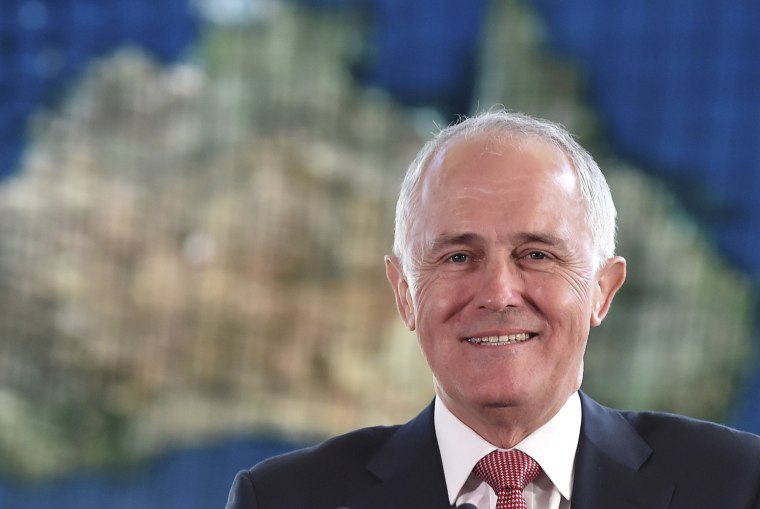 Australian Prime Minister Malcolm Turnbull delivers a speech at the National Museum of Emerging Science and Innovation in Tokyo