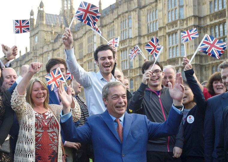 Image: Nigel Farage, the leader of the United Kingdom Independence Party (UKIP), makes a statement after Britain voted to leave the European Union in London