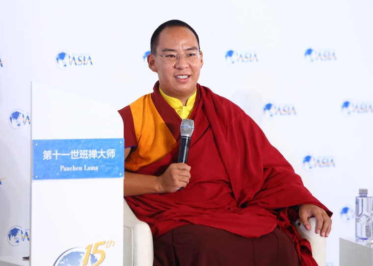 Image: The Panchen Lama who was installed by the Chinese government attends an event in 2016.