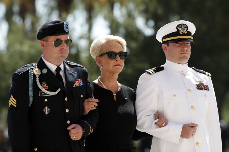 Image: Cindy McCain arrives for a memorial service for Sen. John McCain