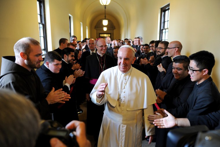 Image: Pope Francis Visits Saint Charles Borromeo Seminary To Address International Bishops