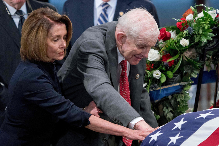 Image: UHouse Minority Leader Nancy Pelosi, D-CA, and Rep. Sam Johnson, R-Texas,