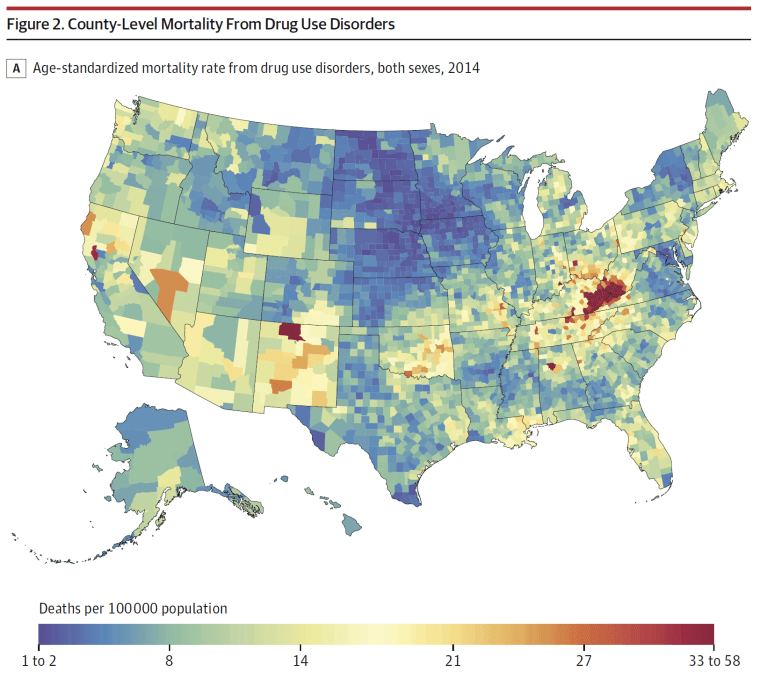 Image: Drug use disorders, both sexes, age-standardized, 2014