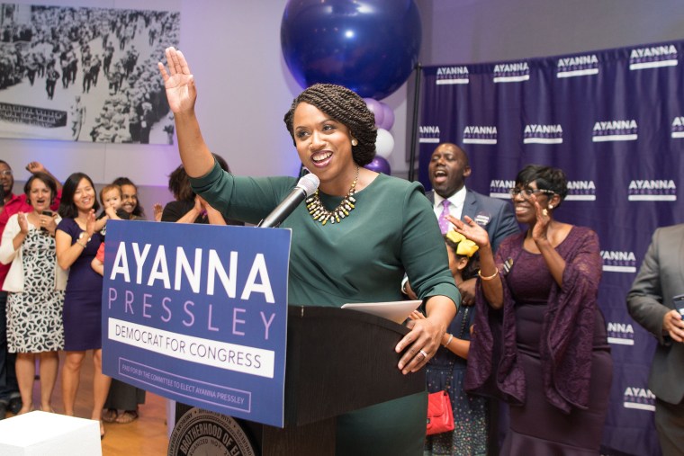 Image: Boston City Councilwomen And House Democratic Candidate Ayanna Pressley Attends Primary Night Gathering In Boston