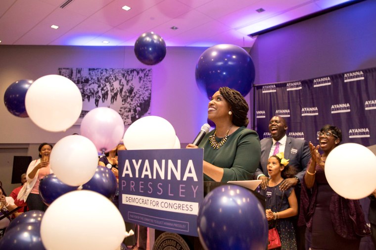 Image: Boston City Councilwomen And House Democratic Candidate Ayanna Pressley Attends Primary Night Gathering In Boston