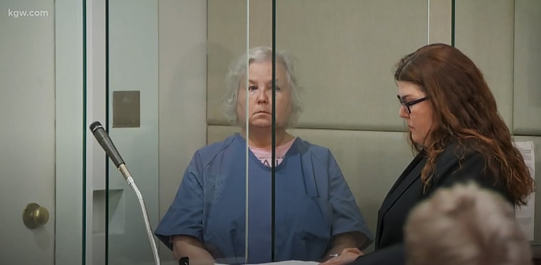 Nancy Crampton-Brophy appears in court on Sept. 6 for her arraignment in Portland, Oregon.