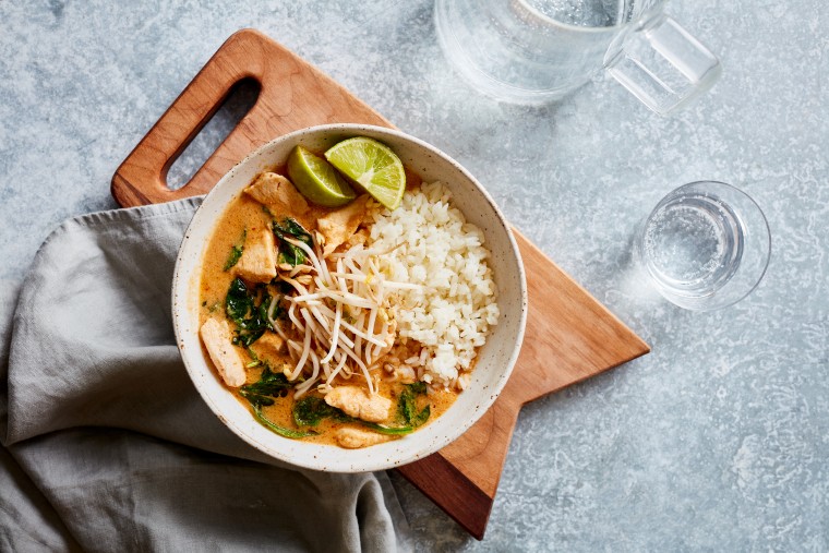 Peanut Chicken Curry over Sticky Rice