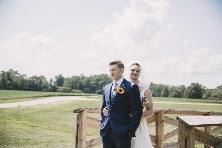 Groom surprised by best man in dress on his wedding day