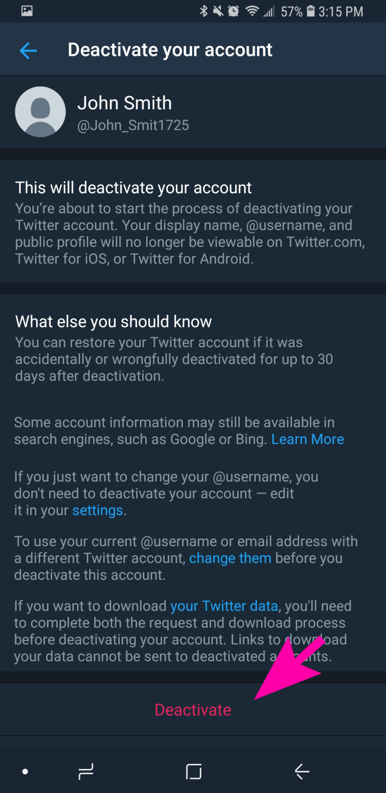 how to delete twitter on android