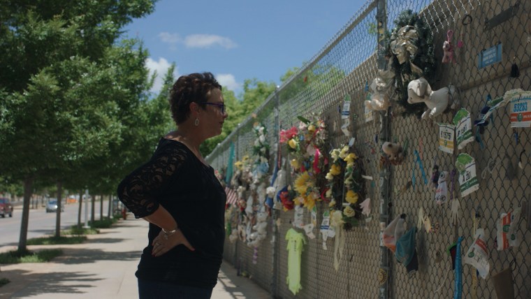 Oklahoma City bombing survivor Amy Downs at memorial
