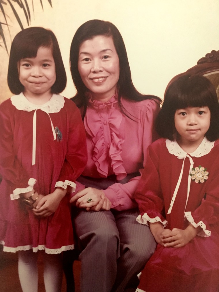Image: Oanh Meyer; her mom, Anh Le; and twin sister, Mai Le-Diloy, circa 1980