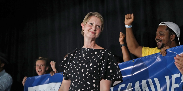 Image: Cynthia Nixon Holds Primary Night Watch Party In Brooklyn With Other Progressive Democrats On The Ballot