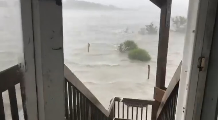 Jeanette Rivera captured this view of waters rising outside her house in Sneads Ferry, North Carolina.