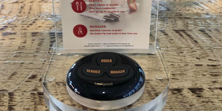 Seven Chick-fil-A stores are installing call buttons at tables.