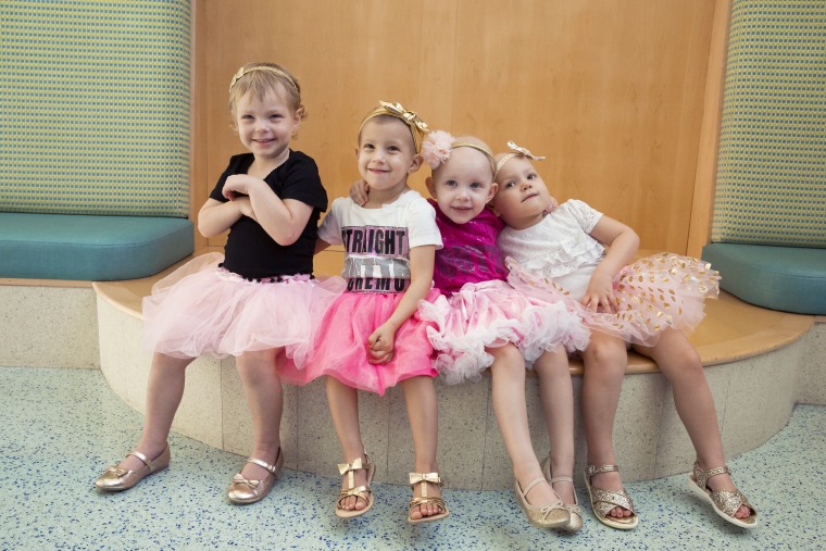 The girls first took this photo in their tutus together in 2016 when they had started treatments for cancer. 