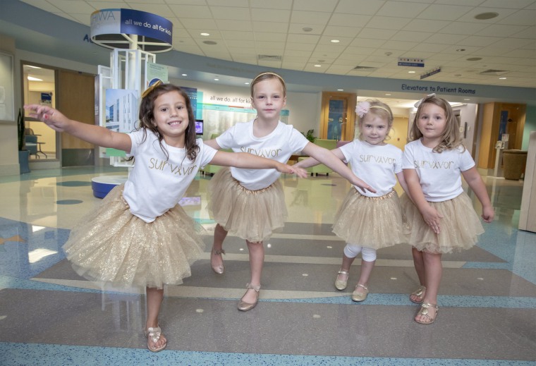 Girls reunite after beating cancer