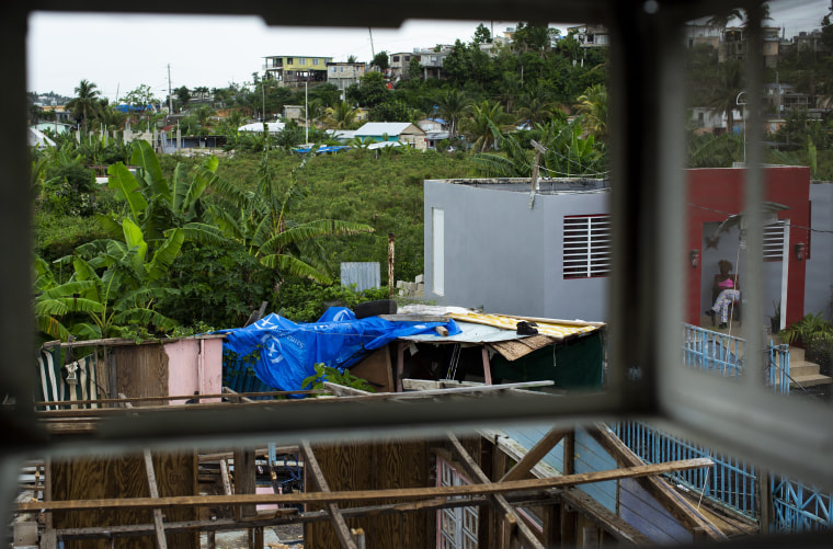 Image: View from the air-conditioning hole in at the room of Ramon Paez-Marte and Sol D. Reyes Perez's home at Valle Hill