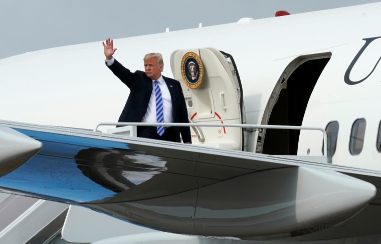 U.S. President Donald Trump departs Washington aboard Air Force One