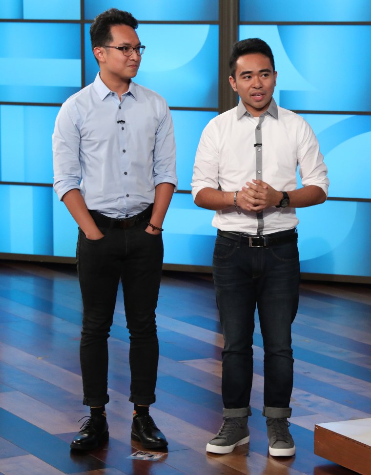 Jevh Maravilla and Christian Toledo from Pearland, Texas stop by "The Ellen DeGeneres Show" on Sept. 17, 2018.