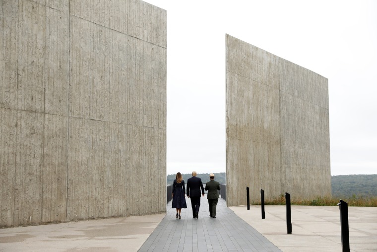 Image: U.S. President Trump and Melania Trump tour the Flight 93 National Memorial near Shanksville, Pennsylvania