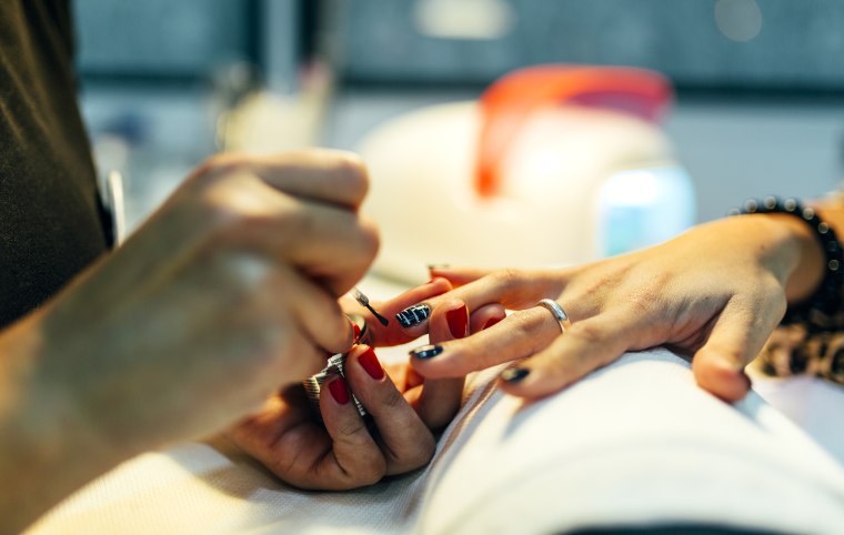 Image: Nail grooming in beauty salon