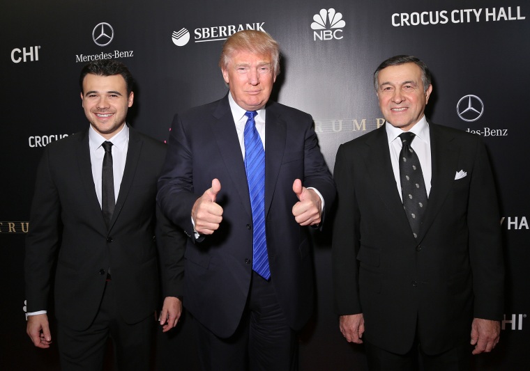 Image: Emin Agalarov, Donald Trump and Aras Agalarov