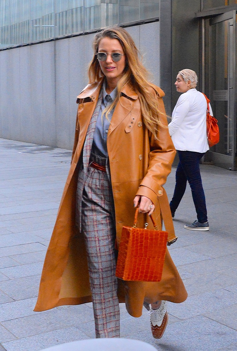 Blake's Louis Vuitton Capucines Bag, Blake Lively Wows in an Orange  Pantsuit and Cutouts Like Only She Can