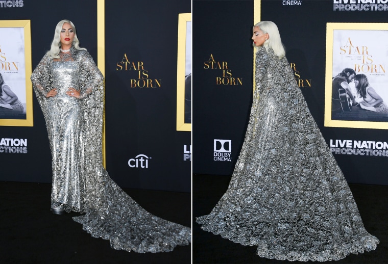 Lady Gaga Dazzles In Silver At ‘a Star Is Born’ Los Angeles Premiere
