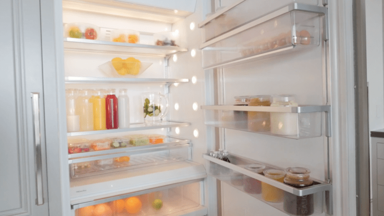 Heather's "show" fridge is a beautiful study of primary shapes and colors.