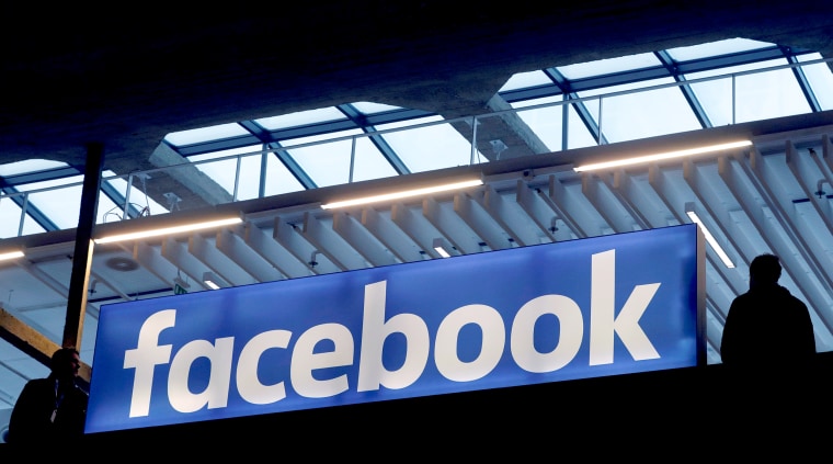 Image: FILE PHOTO: Facebook logo is seen  at a start-up companies gathering at Paris' Station F in Paris