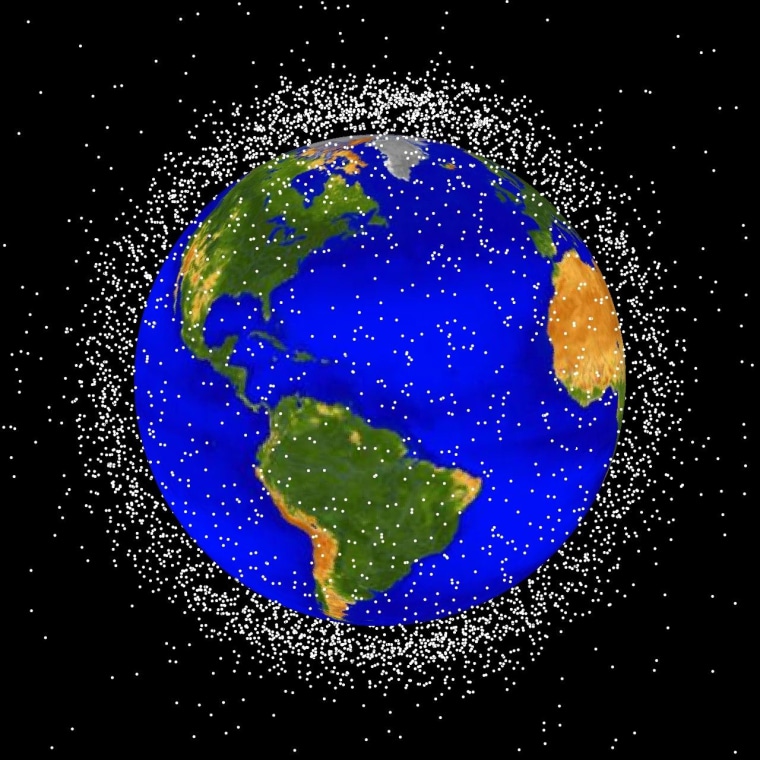 Low Earth orbit (LEO), the region of space within 2,000 km of the Earth's surface, is the most concentrated area for orbital debris.