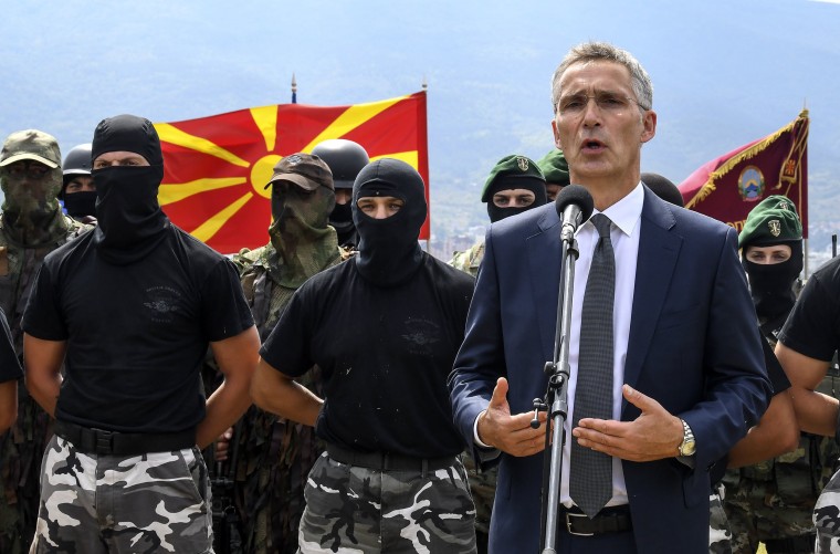 Image: NATO Secretary General Jens Stoltenberg visits Skopje