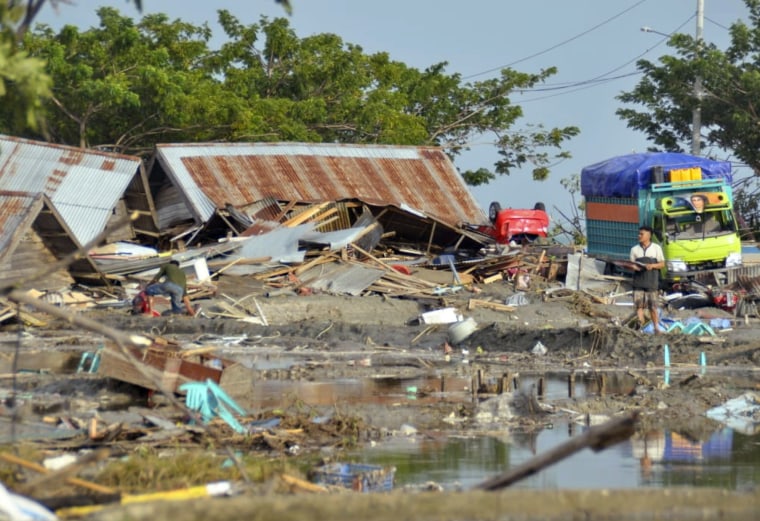 Image: Damage caused by a tsunami in Palu, Indonesia.