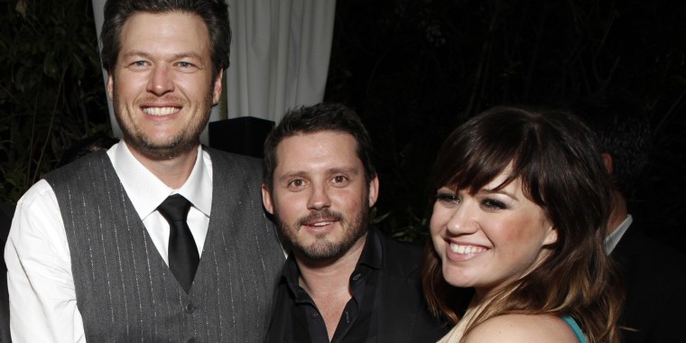 Blake Shelton, Brandon Blackstock and Kelly Clarkson