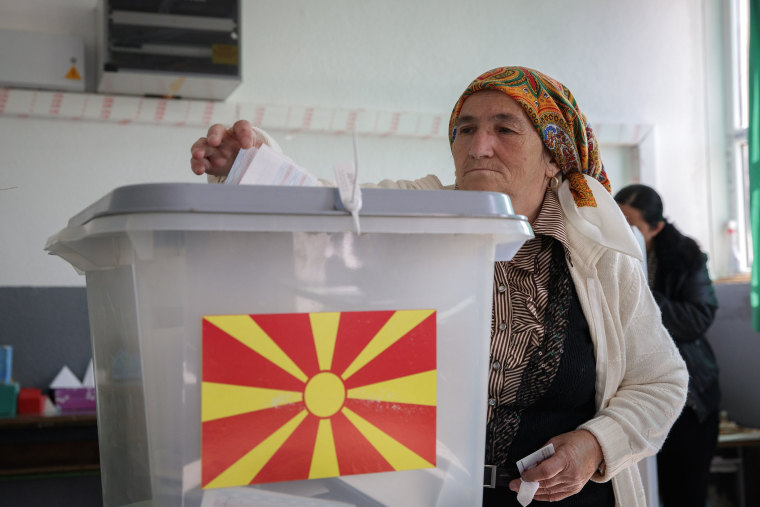 A woman casts her vote in the referendum.