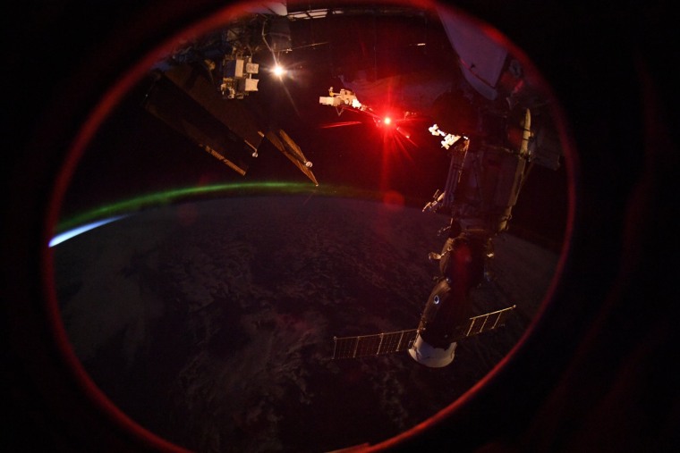 Russian cosmonaut Oleg Artemyev captured this image of the Earth at night from the International Space Station on Sept. 23.