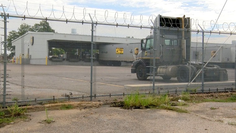 The UPS facility in Memphis where 400 guns were stolen, on Oct. 2, 2018.