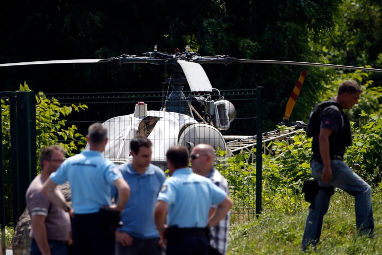 Image: Police discover a helicopter abandoned by French armed robber Redoine Faid