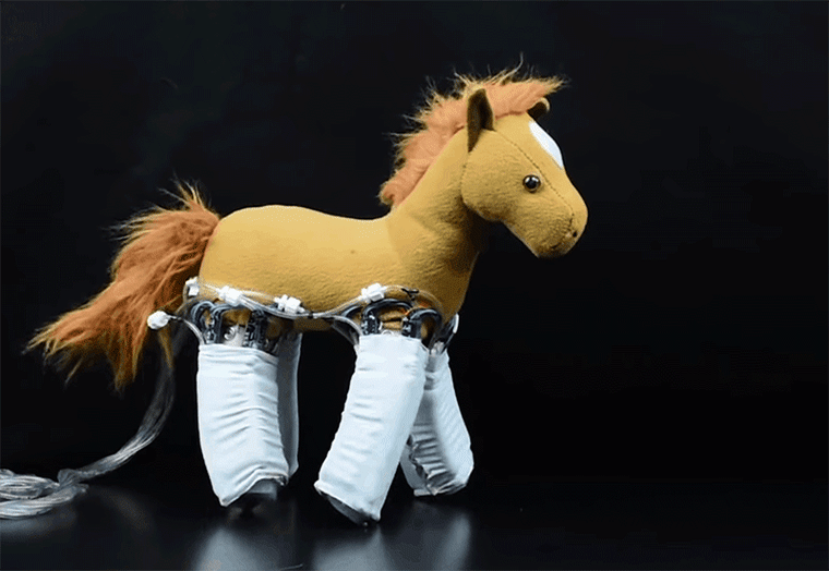 Robotic skins on a toy horse