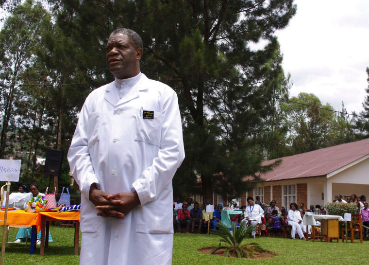 Image: Congolese gynaecologist Denis Mukege poses at Panzi Hospital, in the outskirts of Bukavu.
