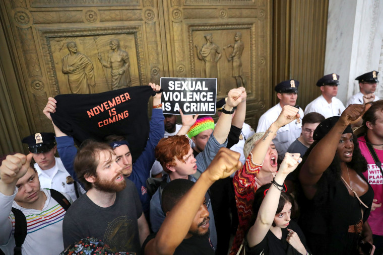 Protesters Pound The Doors Of The Supreme Court Following Kavanaugh