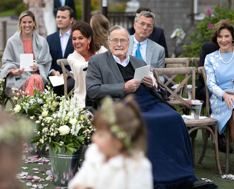 Former President George H.W. Bush watches granddaughter Barbara Bush's wedding 