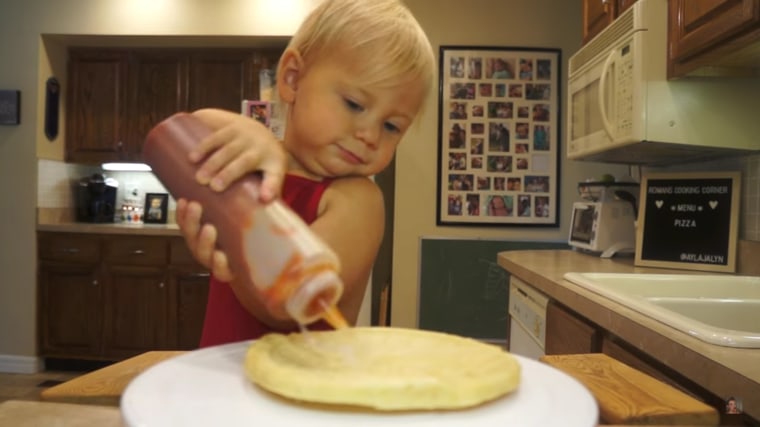 He's a pizza pro already!